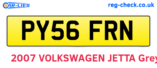 PY56FRN are the vehicle registration plates.