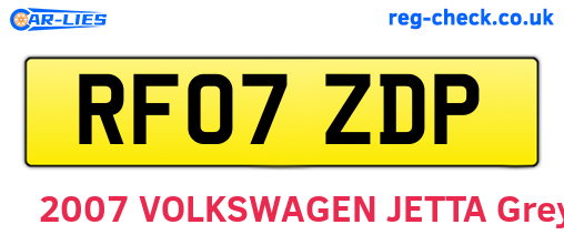 RF07ZDP are the vehicle registration plates.