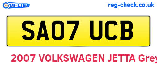 SA07UCB are the vehicle registration plates.
