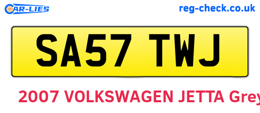 SA57TWJ are the vehicle registration plates.