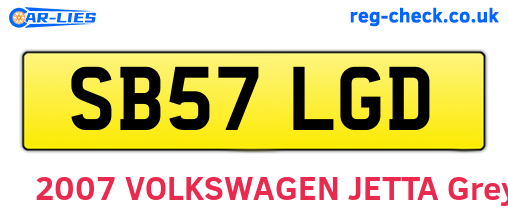 SB57LGD are the vehicle registration plates.