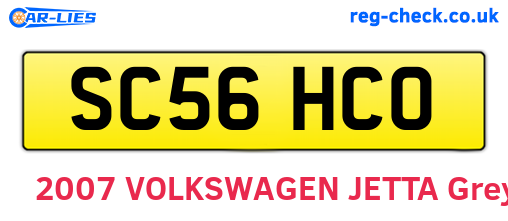 SC56HCO are the vehicle registration plates.
