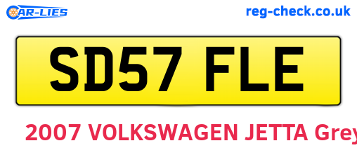 SD57FLE are the vehicle registration plates.