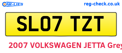 SL07TZT are the vehicle registration plates.