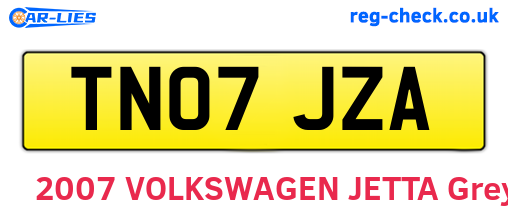 TN07JZA are the vehicle registration plates.