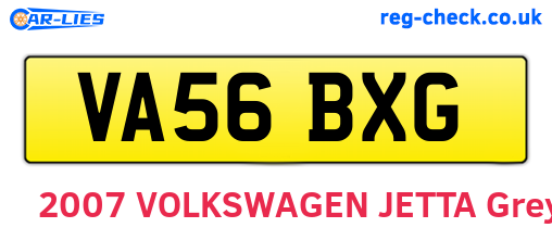 VA56BXG are the vehicle registration plates.