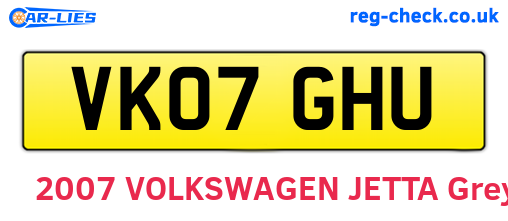 VK07GHU are the vehicle registration plates.
