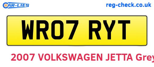 WR07RYT are the vehicle registration plates.