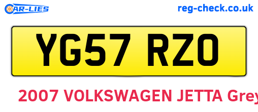 YG57RZO are the vehicle registration plates.