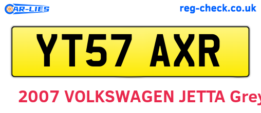 YT57AXR are the vehicle registration plates.