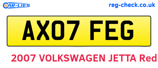 AX07FEG are the vehicle registration plates.