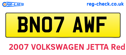 BN07AWF are the vehicle registration plates.
