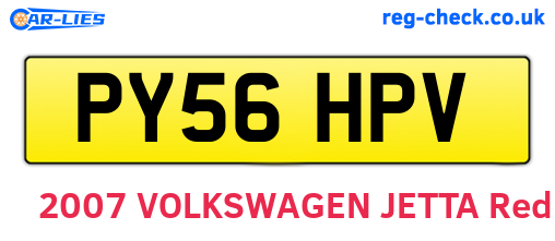 PY56HPV are the vehicle registration plates.