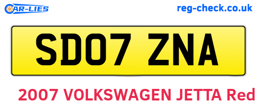 SD07ZNA are the vehicle registration plates.