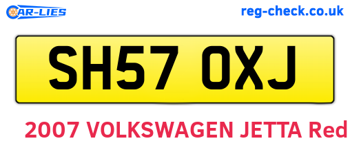 SH57OXJ are the vehicle registration plates.
