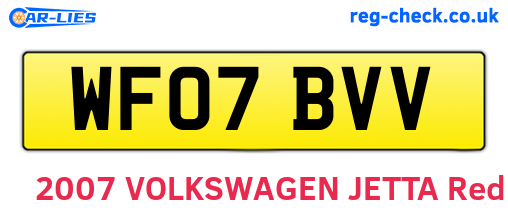 WF07BVV are the vehicle registration plates.