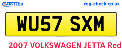WU57SXM are the vehicle registration plates.