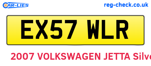 EX57WLR are the vehicle registration plates.