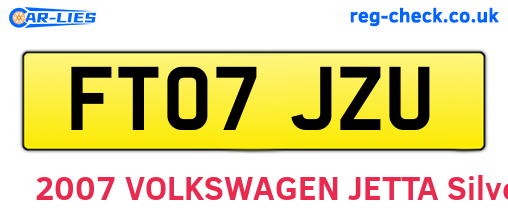 FT07JZU are the vehicle registration plates.