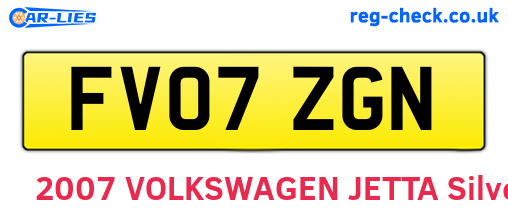 FV07ZGN are the vehicle registration plates.