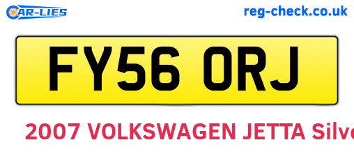 FY56ORJ are the vehicle registration plates.
