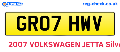GR07HWV are the vehicle registration plates.