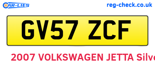 GV57ZCF are the vehicle registration plates.