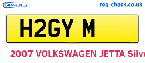 H2GYM are the vehicle registration plates.