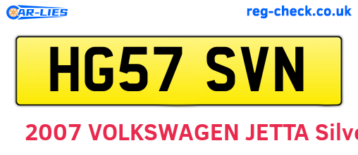 HG57SVN are the vehicle registration plates.