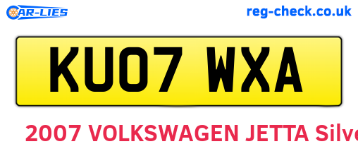 KU07WXA are the vehicle registration plates.