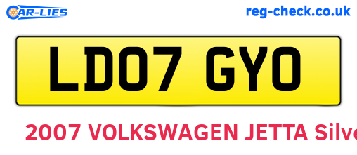 LD07GYO are the vehicle registration plates.