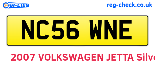 NC56WNE are the vehicle registration plates.