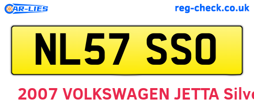 NL57SSO are the vehicle registration plates.