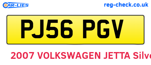 PJ56PGV are the vehicle registration plates.