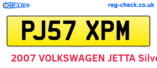 PJ57XPM are the vehicle registration plates.