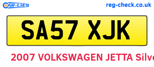 SA57XJK are the vehicle registration plates.