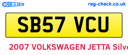 SB57VCU are the vehicle registration plates.