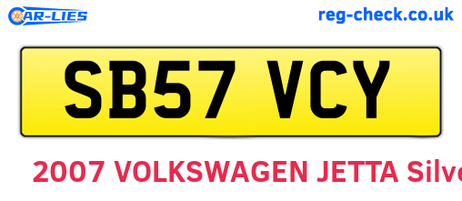SB57VCY are the vehicle registration plates.