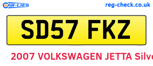 SD57FKZ are the vehicle registration plates.