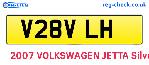 V28VLH are the vehicle registration plates.