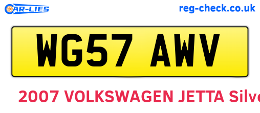 WG57AWV are the vehicle registration plates.