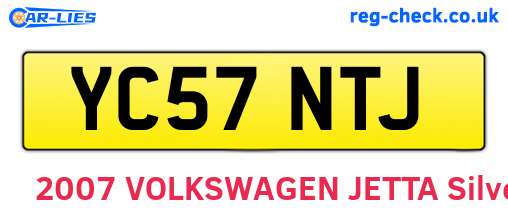 YC57NTJ are the vehicle registration plates.