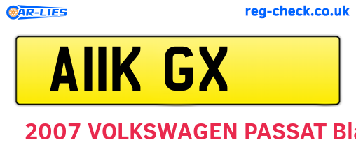 A11KGX are the vehicle registration plates.