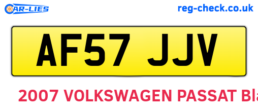 AF57JJV are the vehicle registration plates.