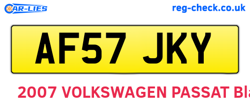 AF57JKY are the vehicle registration plates.