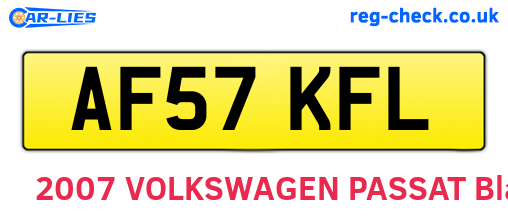 AF57KFL are the vehicle registration plates.