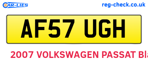 AF57UGH are the vehicle registration plates.