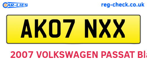 AK07NXX are the vehicle registration plates.