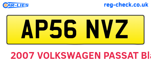 AP56NVZ are the vehicle registration plates.
