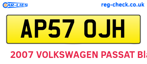 AP57OJH are the vehicle registration plates.
